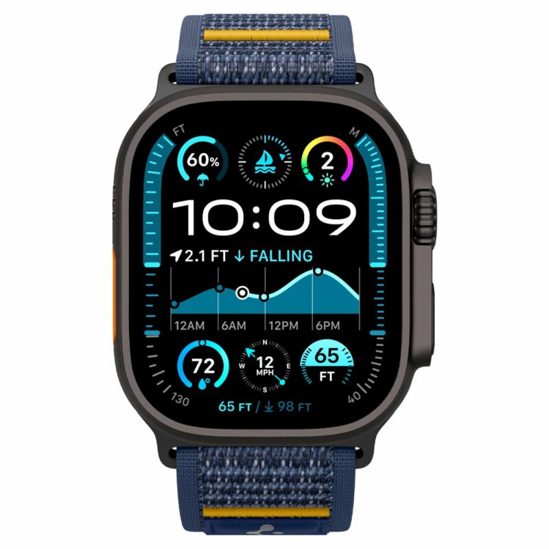 Curea Apple Watch 10 46mm Spigen Athlex Air, bleumarin