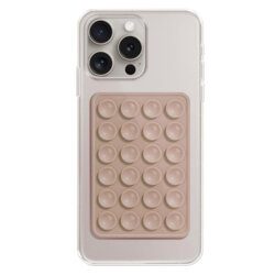 Suport adeziv cu ventuze pentru telefon Techsuit SL-PAD, maro deschis