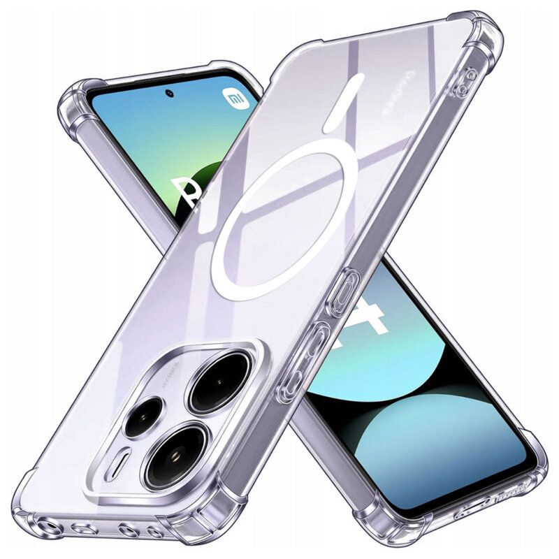 Husa Xiaomi Redmi Note 14 5G Techsuit Shockproof Clear Silicone MagSafe, transparenta