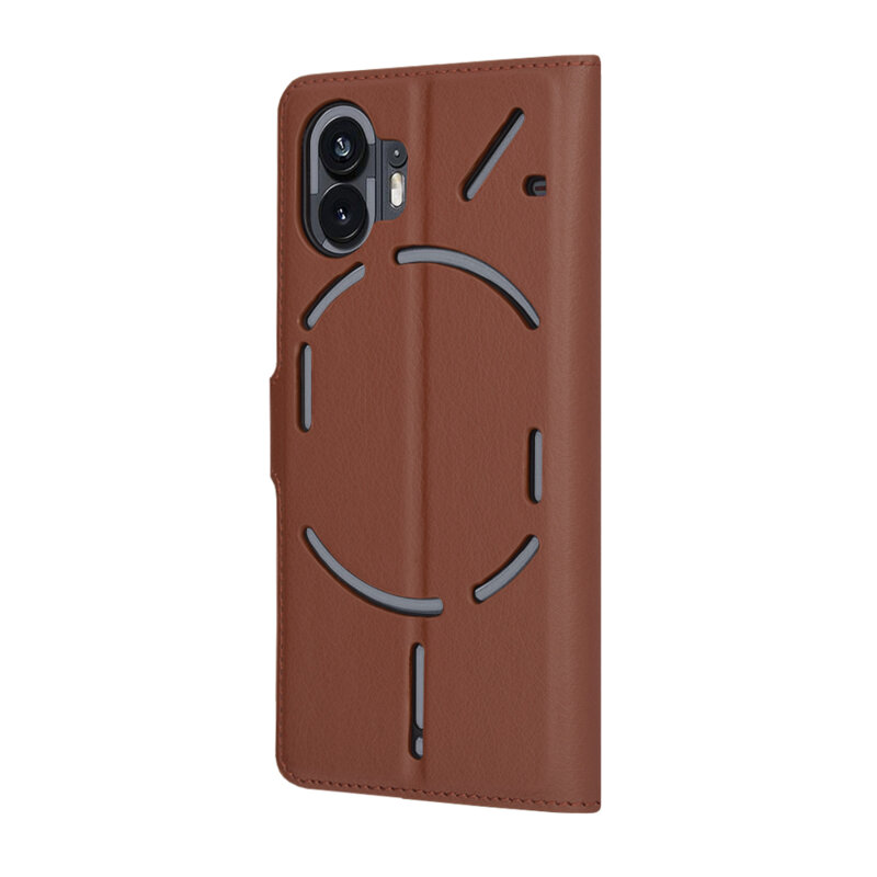 Husa Nothing Phone (2) Techsuit Leather Folio, maro