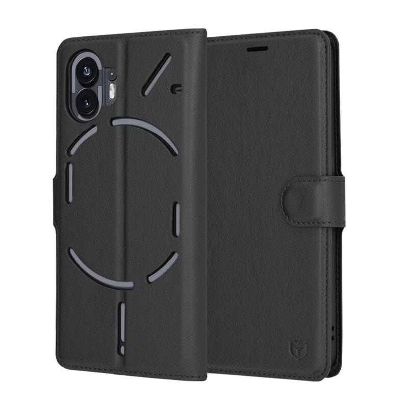 Husa Nothing Phone (2) Techsuit Leather Folio, negru