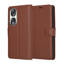 Husa Honor 90 Techsuit Leather Folio, maro