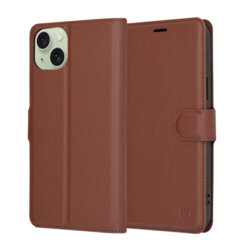 Husa iPhone 15 Plus Techsuit Leather Folio, maro