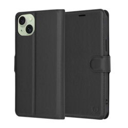 Husa iPhone 15 Plus Techsuit Leather Folio, negru
