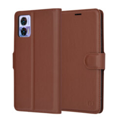 Husa Motorola Edge 30 Neo Techsuit Leather Folio, maro