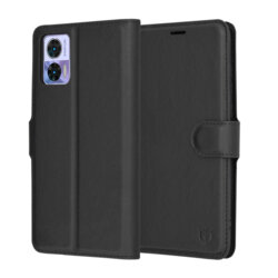 Husa Motorola Edge 30 Neo Techsuit Leather Folio, negru