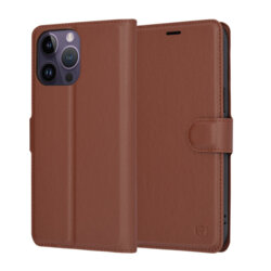 Husa iPhone 14 Pro Max Techsuit Leather Folio, maro