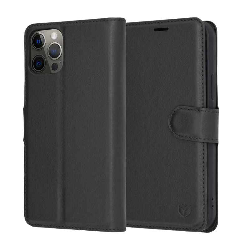 Husa iPhone 12 Pro Techsuit Leather Folio, negru