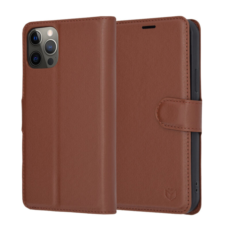 Husa iPhone 12 Techsuit Leather Folio, maro