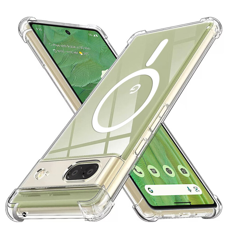 Husa Google Pixel 7 Techsuit Shockproof Clear Silicone MagSafe, transparenta