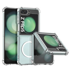 Husa Samsung Galaxy Z Flip5 Techsuit Shockproof Clear Silicone MagSafe, transparenta