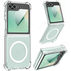 Husa Samsung Galaxy Z Flip6 Techsuit Shockproof Clear Silicone MagSafe, transparenta