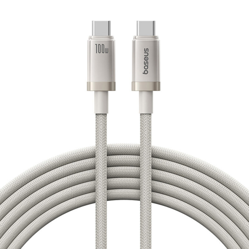 Cablu de date tip C 100W Baseus, 2m, bej, P10378100G21-01