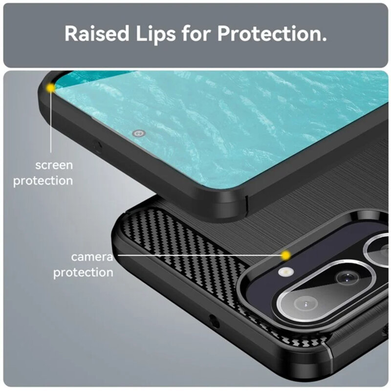 Husa Samsung Galaxy M56 Techsuit Carbon Silicone, negru