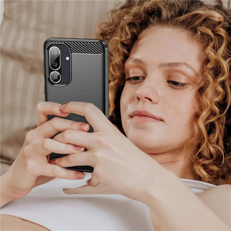 Husa Samsung Galaxy M56 Techsuit Carbon Silicone, negru