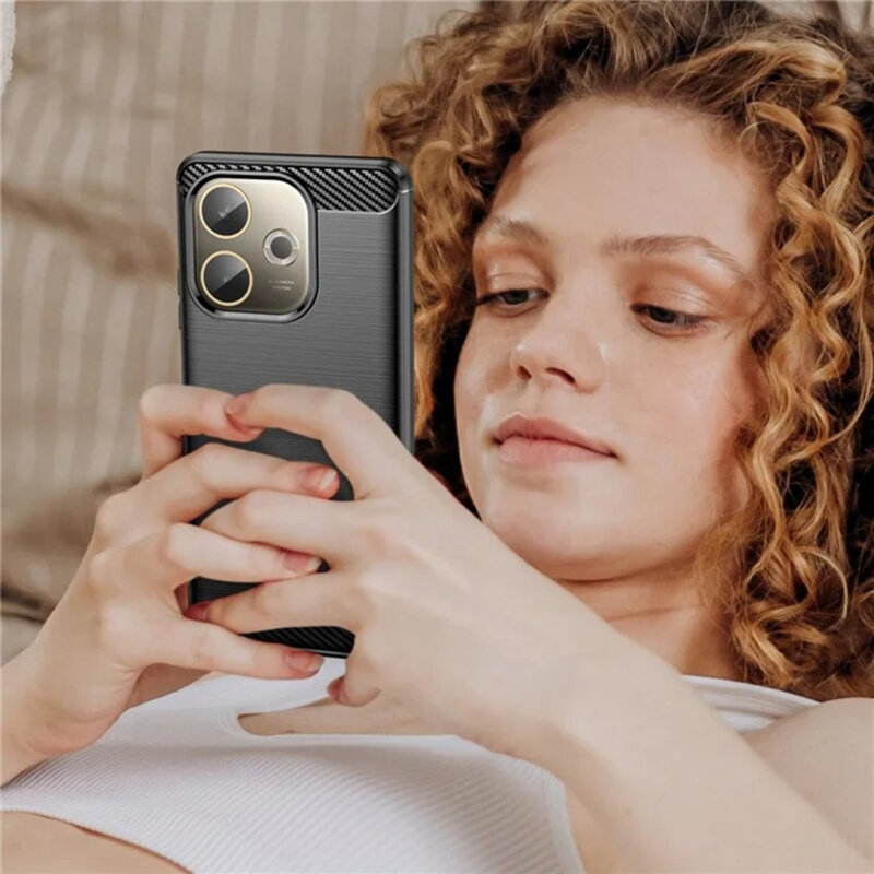 Husa Oppo A5 Pro 4G Techsuit Carbon Silicone, negru