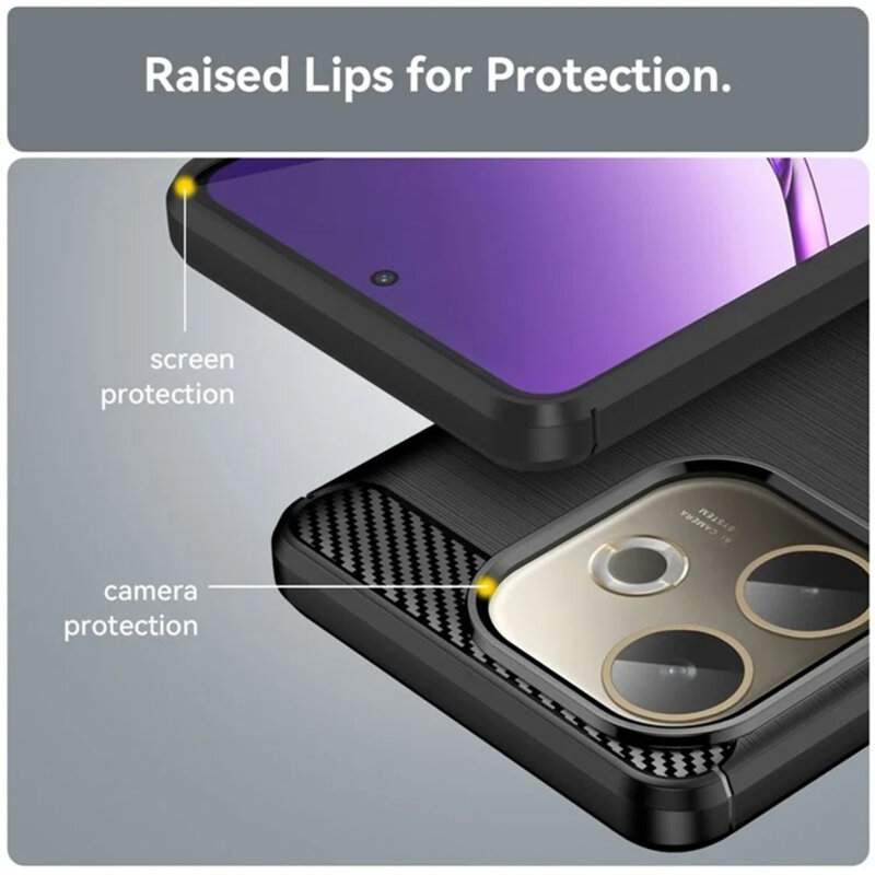 Husa Oppo A5 Pro 5G Techsuit Carbon Silicone, negru