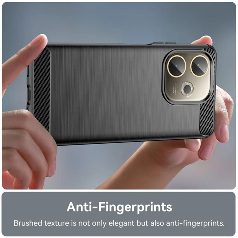 Husa Oppo A5 Pro 5G Techsuit Carbon Silicone, negru