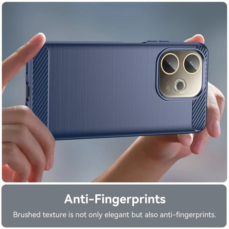 Husa Oppo A5 Pro 5G Techsuit Carbon Silicone, albastru