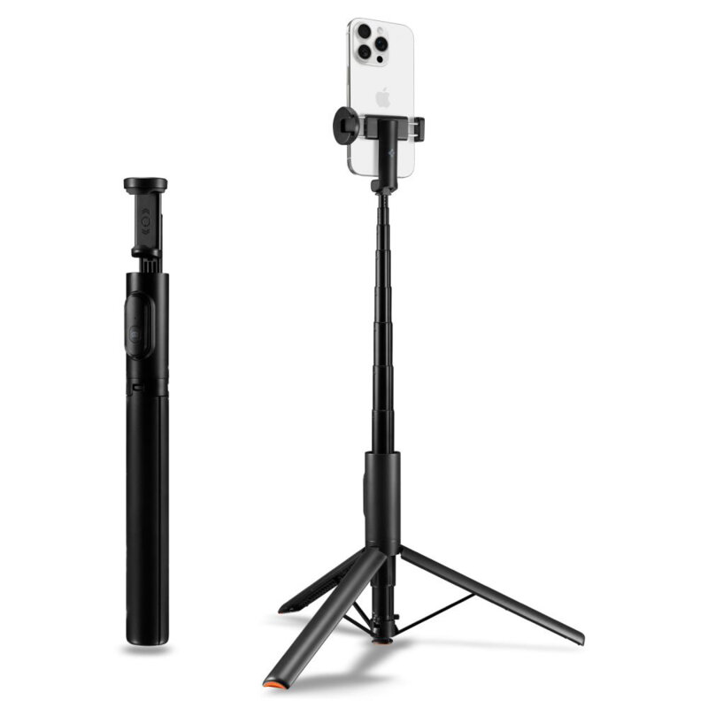 Selfie stick tripod Bluetooth, telecomanda Spigen S541W, negru