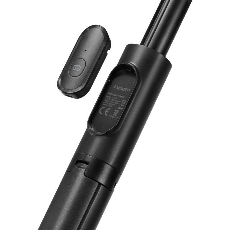 Selfie stick tripod Bluetooth, telecomanda Spigen S541W, negru