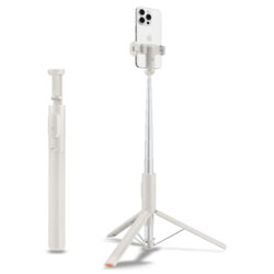 Selfie stick tripod Bluetooth cu telecomanda Spigen S541W, bej