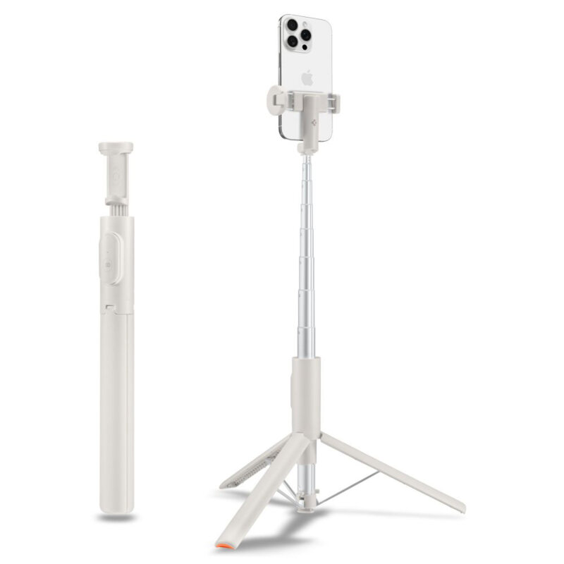 Selfie stick tripod Bluetooth cu telecomanda Spigen S541W, bej
