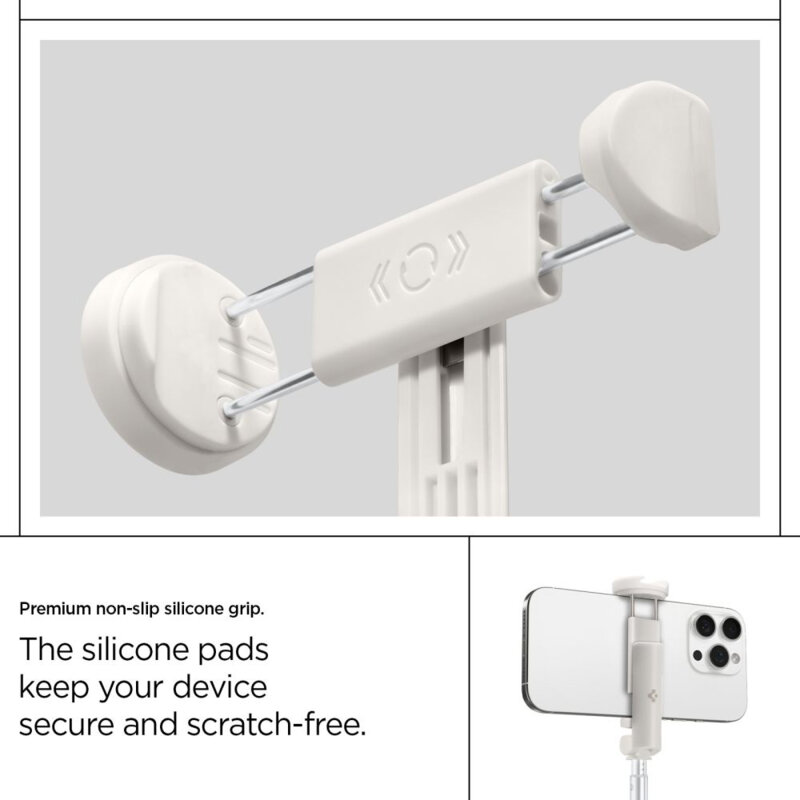 Selfie stick tripod Bluetooth cu telecomanda Spigen S541W, bej