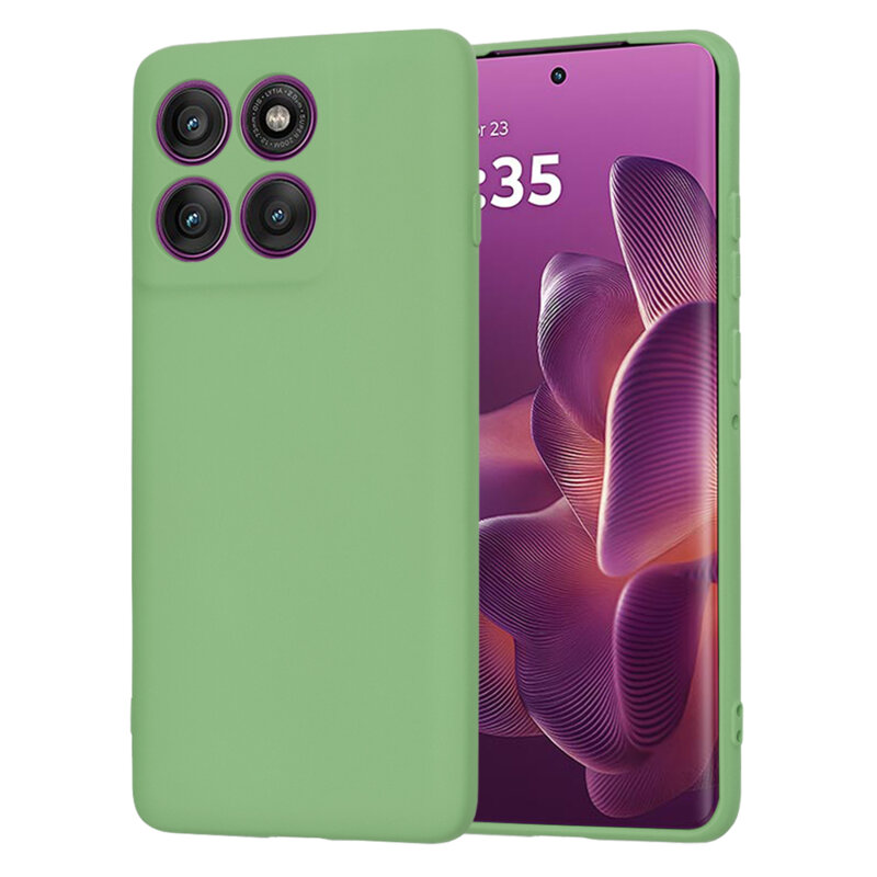 Husa silicon Motorola Edge 60 Pro Techsuit SoftFlex, verde deschis