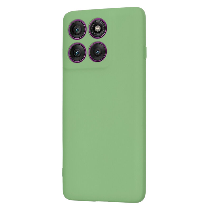 Husa silicon Motorola Edge 60 Pro Techsuit SoftFlex, verde deschis