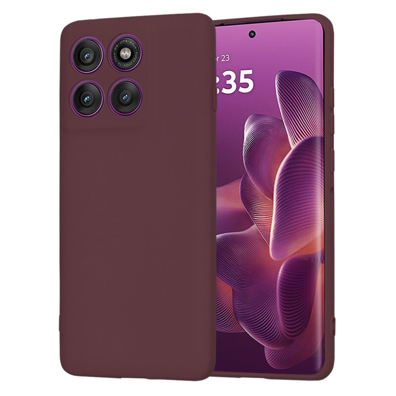 Husa silicon Motorola Edge 60 Pro Techsuit SoftFlex, bordo