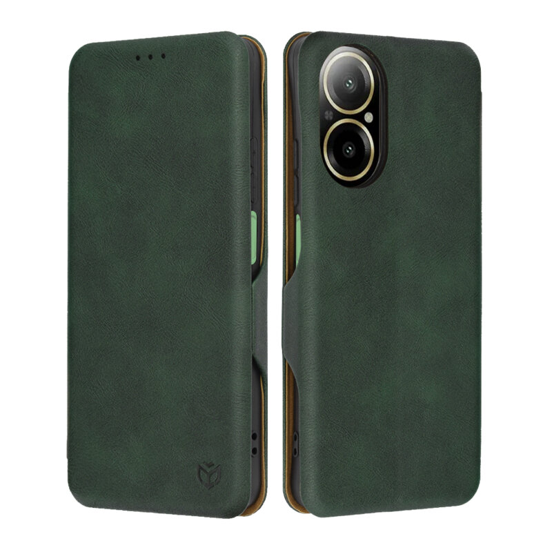 Husa 360° Realme C67 4G Techsuit Safe Wallet Plus, verde