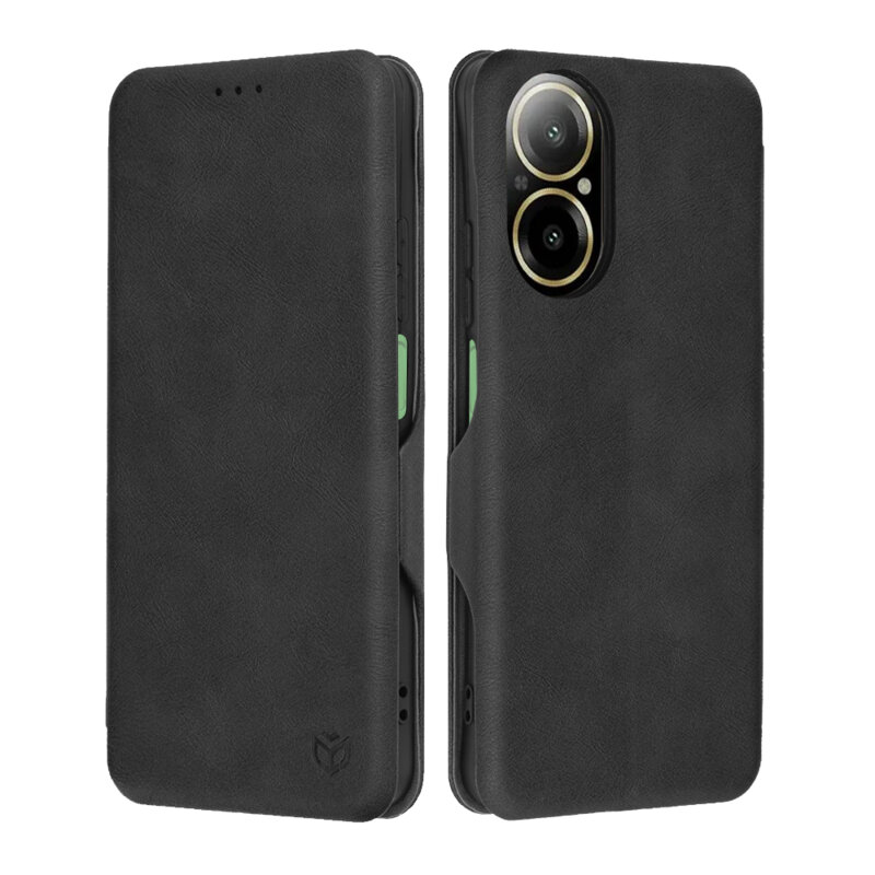 Husa 360° Realme C67 4G Techsuit Safe Wallet Plus, negru