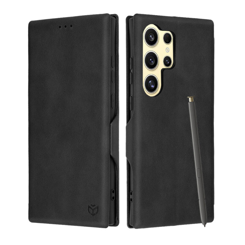 Husa 360° Samsung Galaxy S24 Ultra Techsuit Safe Wallet Plus, negru