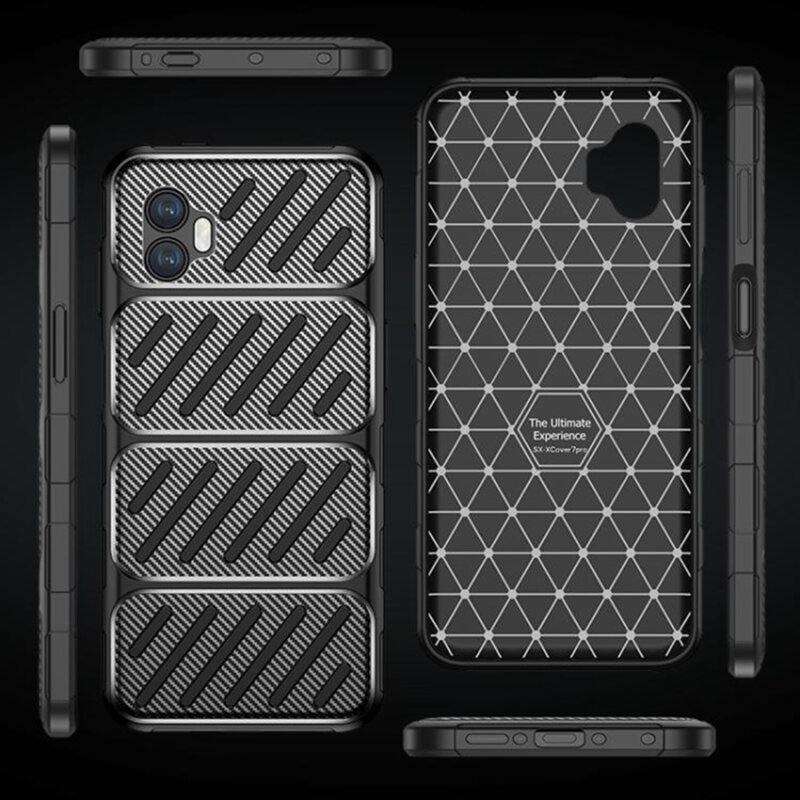 Husa Samsung Galaxy Xcover7 Pro Techsuit CarbonFiber, negru