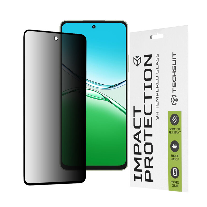 Folie sticla Oppo A5 Pro 4G Techsuit 111D Privacy Full Glue, negru