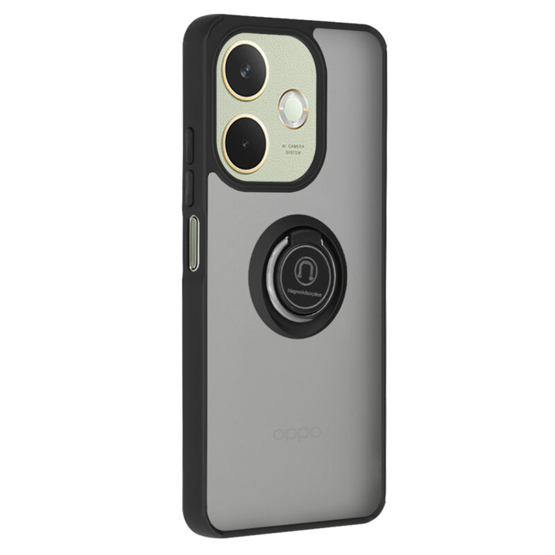 Husa Oppo A5 Pro 4G Techsuit Glinth cu inel suport stand magnetic, negru