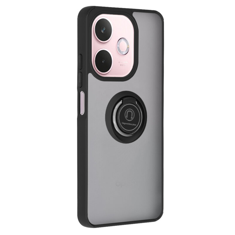 Husa Oppo A5 Pro 5G Techsuit Glinth cu inel suport stand magnetic, negru