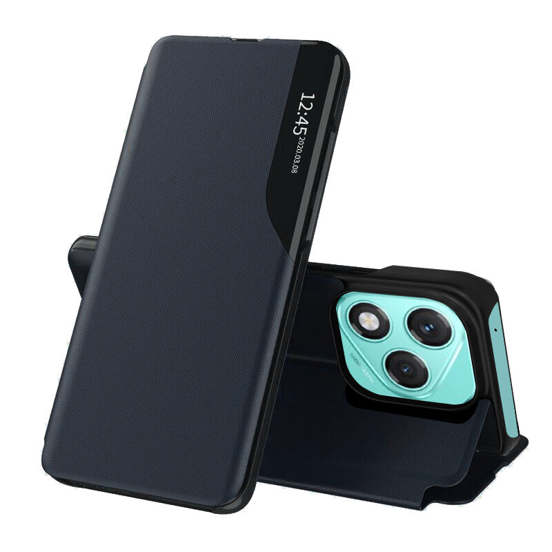 Husa Honor 400 Lite Eco Leather View flip tip carte, albastru