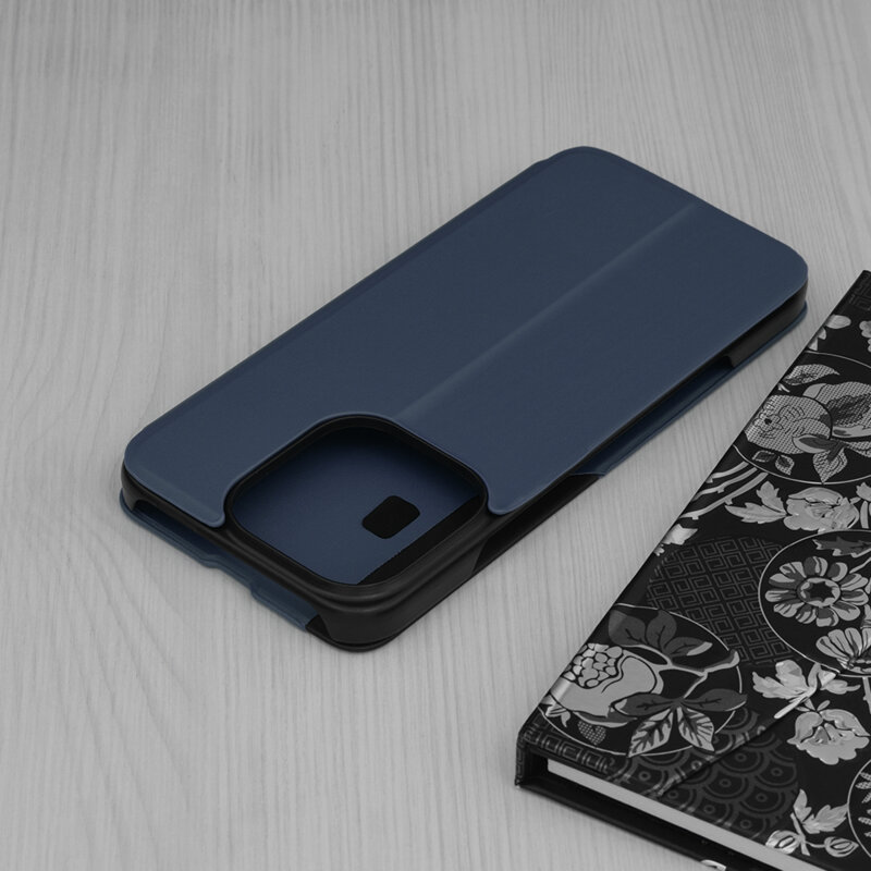 Husa Honor 400 Lite Eco Leather View flip tip carte, albastru