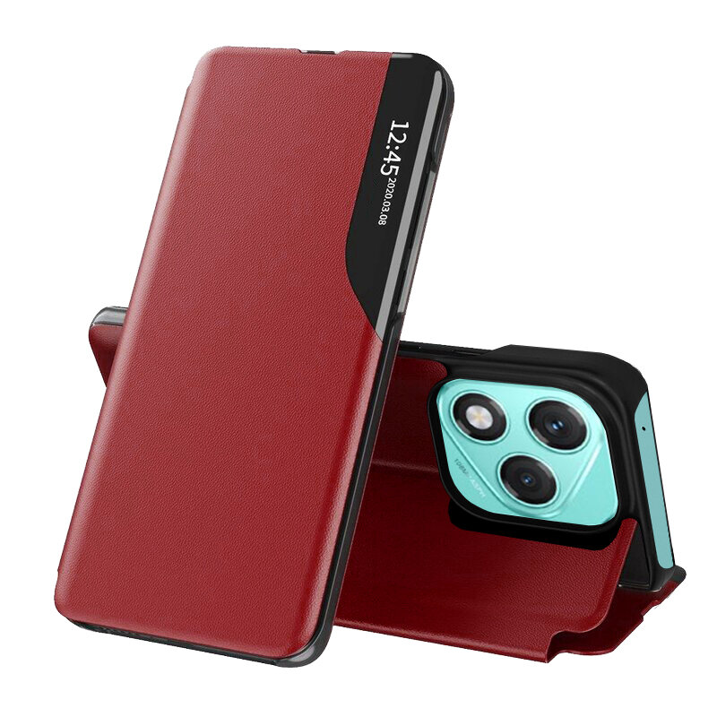 Husa Honor 400 Lite Eco Leather View flip tip carte, rosu