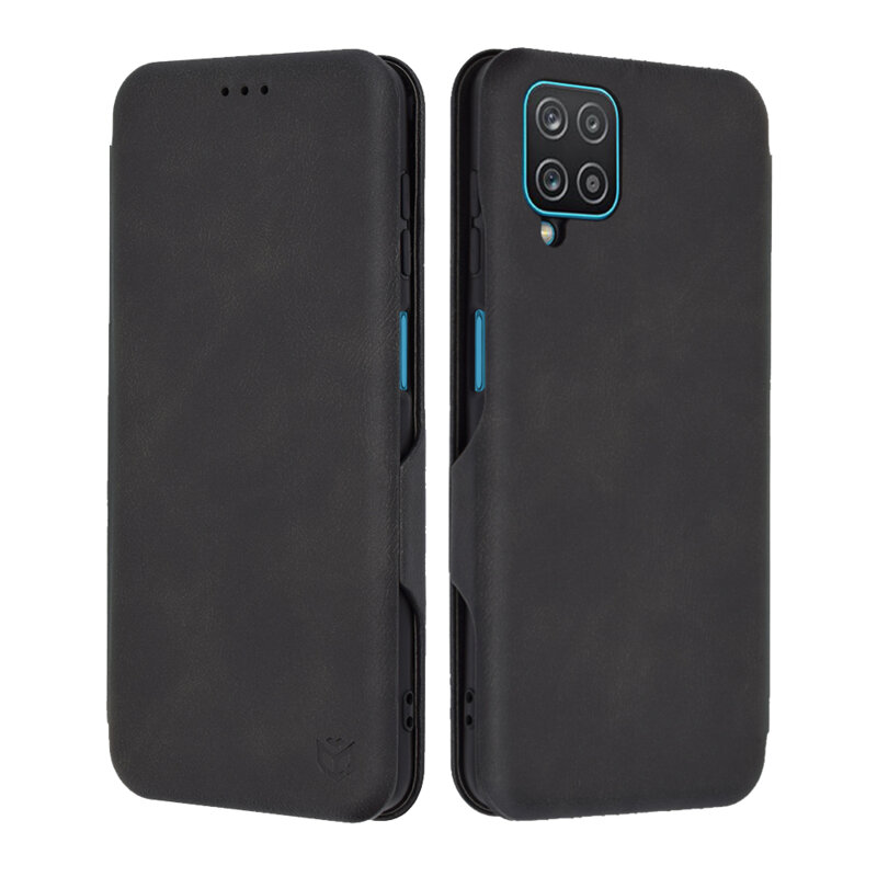Husa 360° Samsung Galaxy A12 Techsuit Safe Wallet Plus, negru