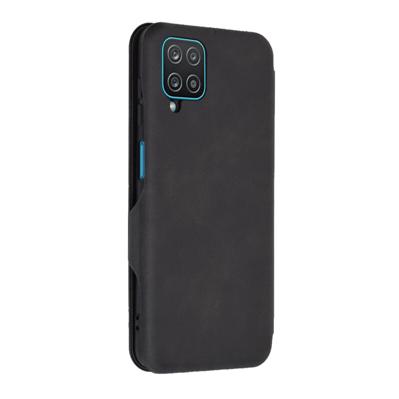 Husa 360° Samsung Galaxy A12 Techsuit Safe Wallet Plus, negru