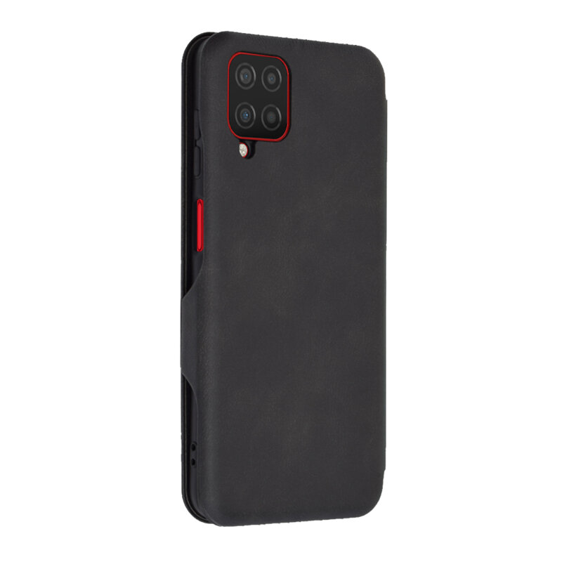 Husa 360° Samsung Galaxy A12 Nacho Techsuit Safe Wallet Plus, negru