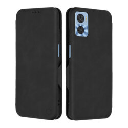 Husa 360° Motorola Moto E22 Techsuit Safe Wallet Plus, negru
