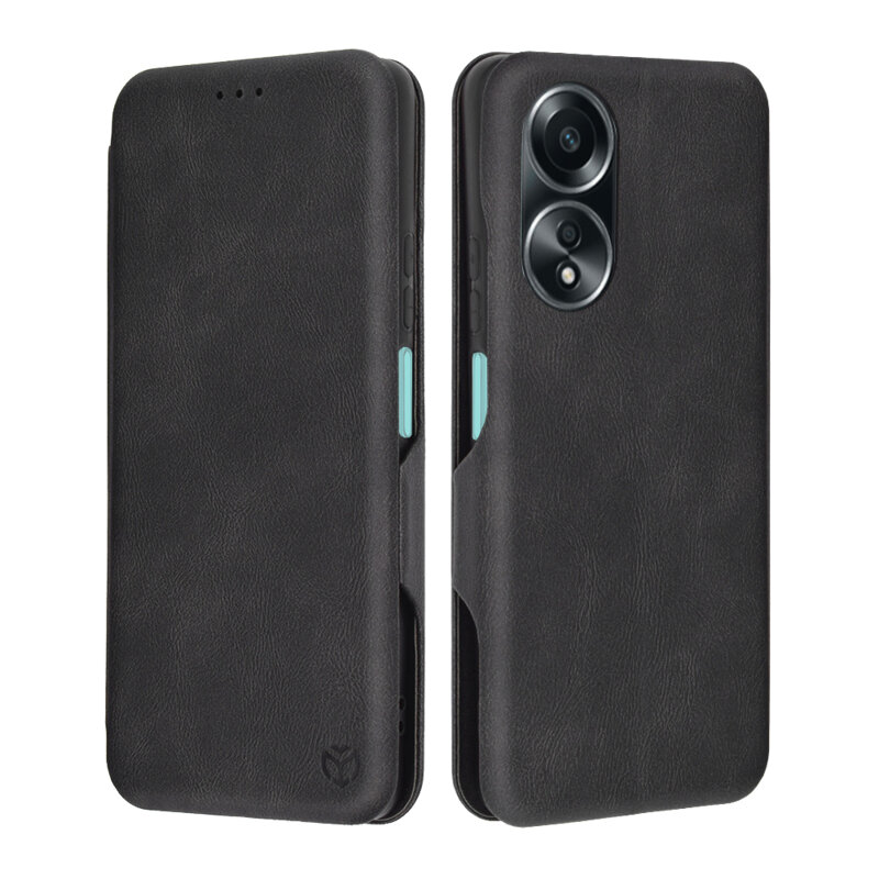 Husa 360° Oppo A58 4G Techsuit Safe Wallet Plus, negru