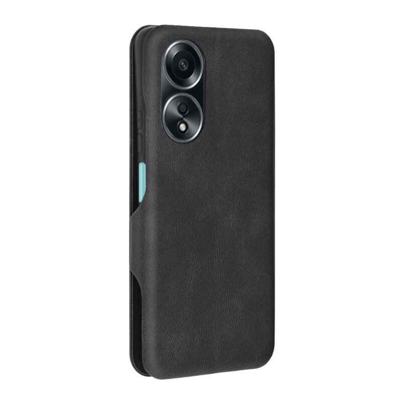 Husa 360° Oppo A58 4G Techsuit Safe Wallet Plus, negru