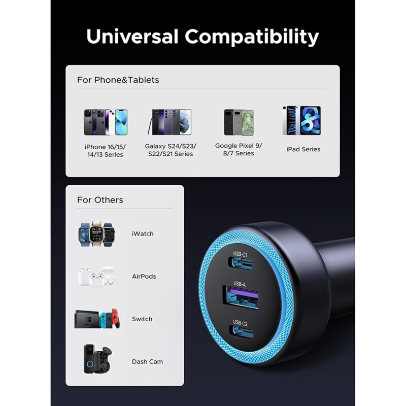 Incarcator auto Fast Charge 30W Ugreen, USB, Type-C, 45843