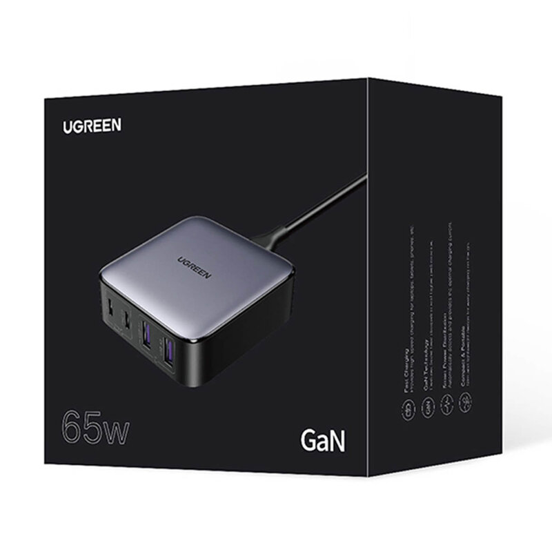 Statie incarcare GaN 65W cu cablu Ugreen, USB, Type-C, 90747