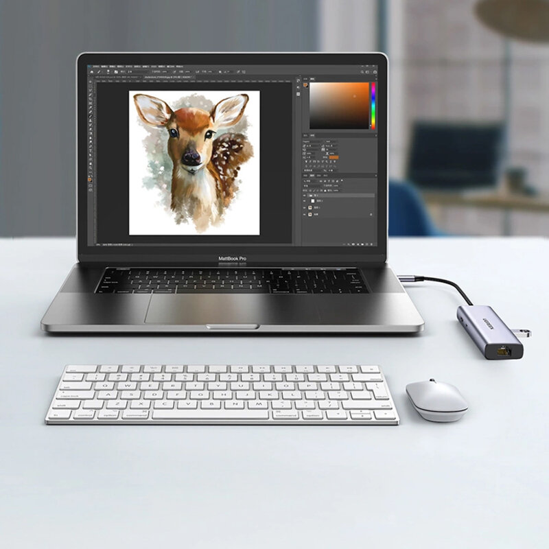 Hub Type-C la Type-C, 2x USB, HDMI, RJ45, SD/TF Ugreen, 90568